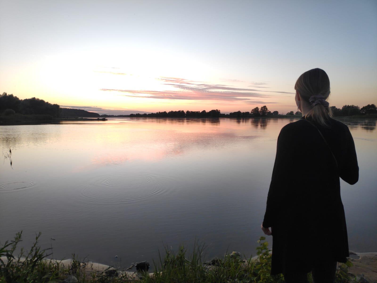 Contemplative moments by the Elbe River
