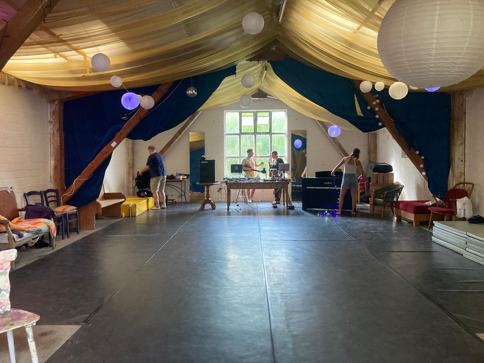 Beautiful workshop space with wooden beams